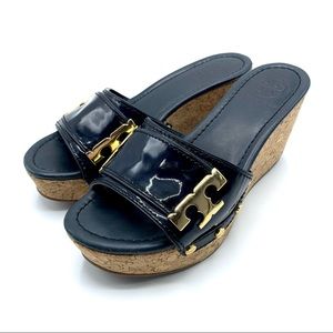 Tory Burch Cork and Leather Wedges